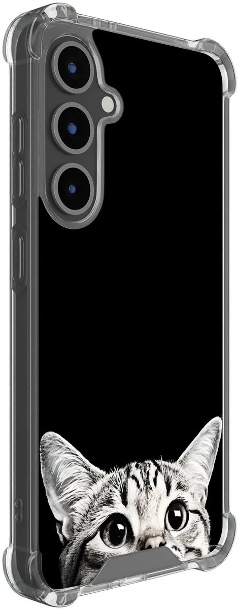 Casevibes S/S25FE/S/007 Hoesje Samsung Galaxy S25 FE - Schokbestendig - Kat Kiekeboe - Zwart
