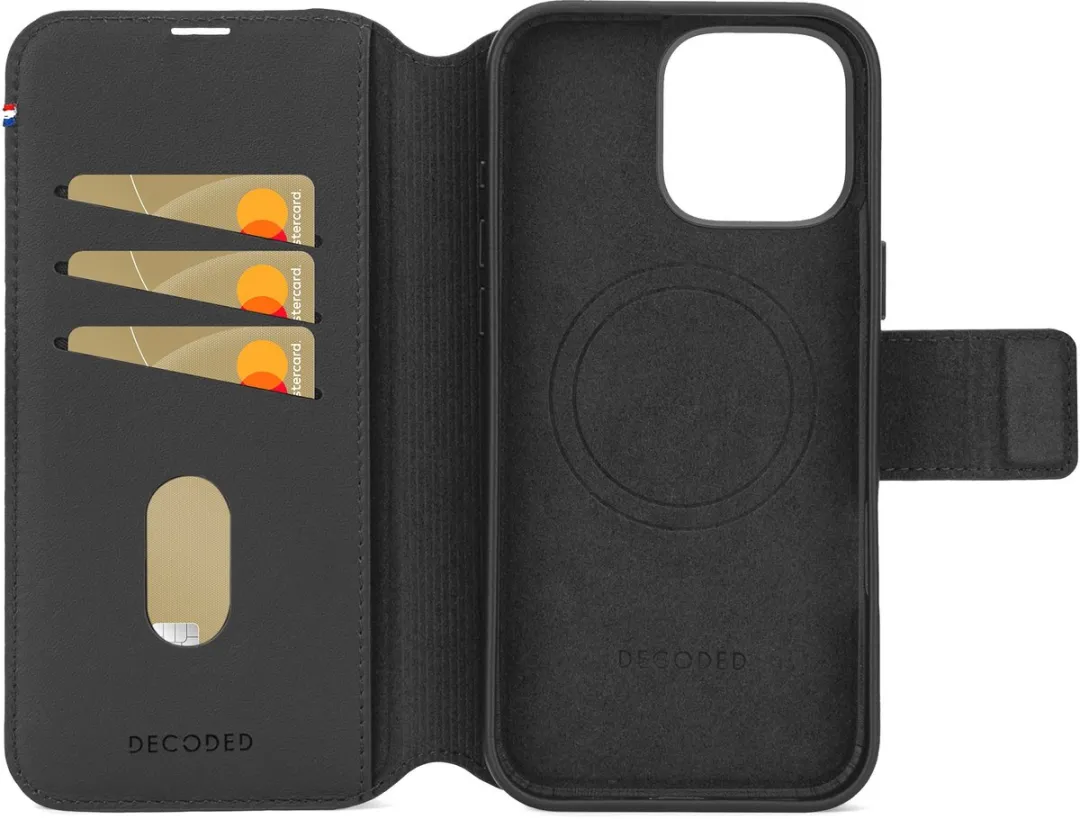 Decoded D25IPO16PMDW5BK Wallet Case iPhone 16 Pro Max - 3 Pasjes - Zwart - afbeelding 6 van 6