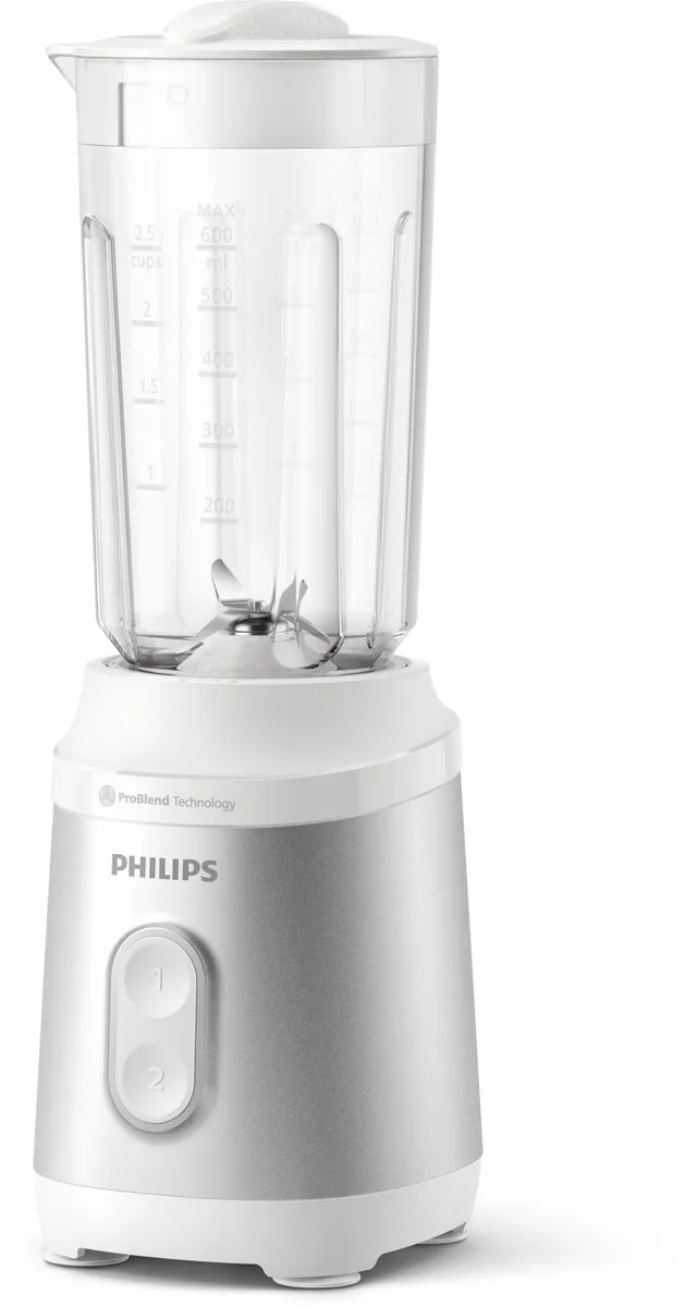 Philips 3000-serie Mini blender HR2510/90 - 0,6 L - 350W - Wit/Zilver