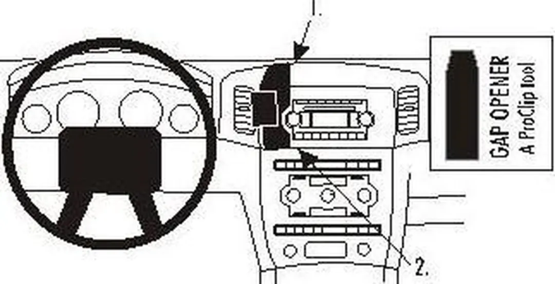 Brodit ProClip 853555 Center Mount - Jeep Grand Cherokee 2005-2027 - Grijs