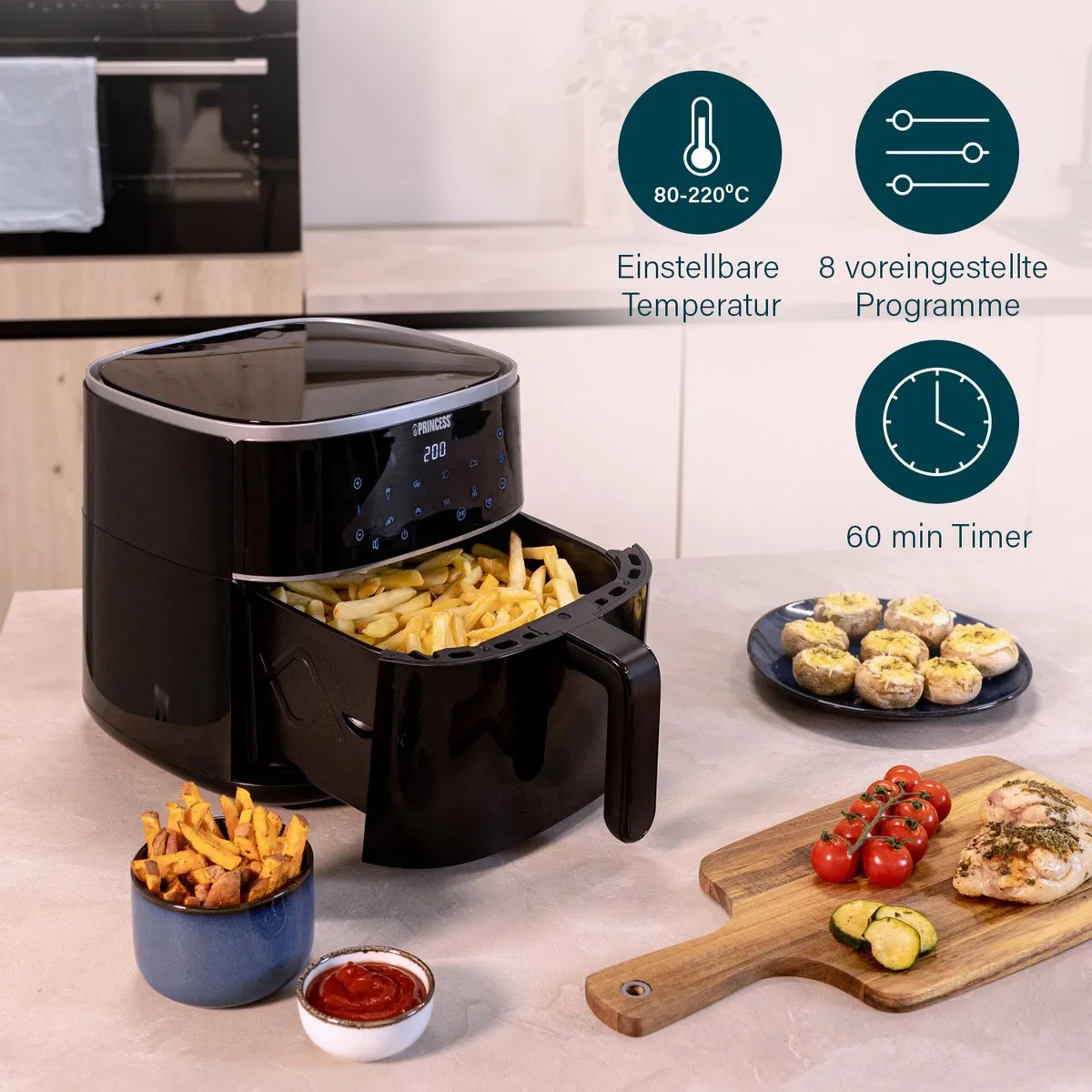 Princess Digitale Airfryer 182238 - 4L - Zwart