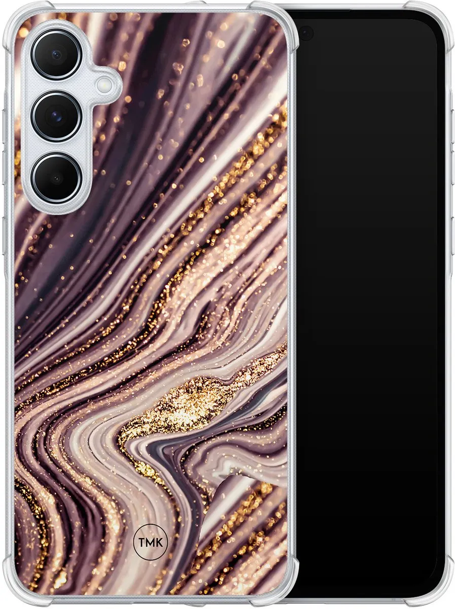 Casevibes Shockproof Hoesje Samsung Galaxy A55 S/A55/S/026 - Roze/Goud