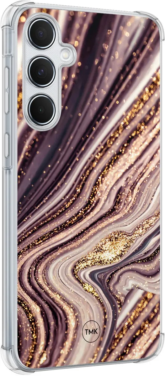 Casevibes Shockproof Hoesje Samsung Galaxy A55 S/A55/S/026 - Roze/Goud