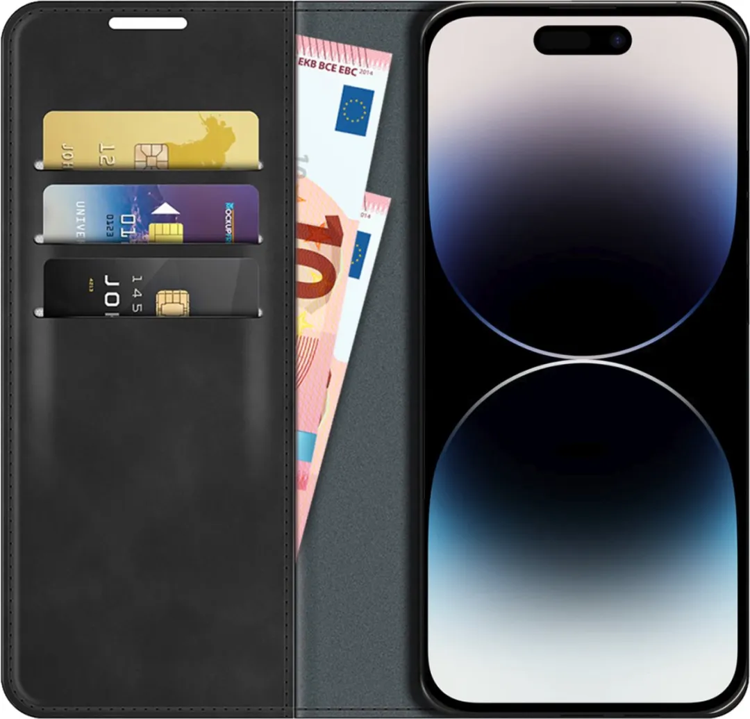 Just in Case Wallet Case Magnetic voor iPhone 14 Pro - Zwart