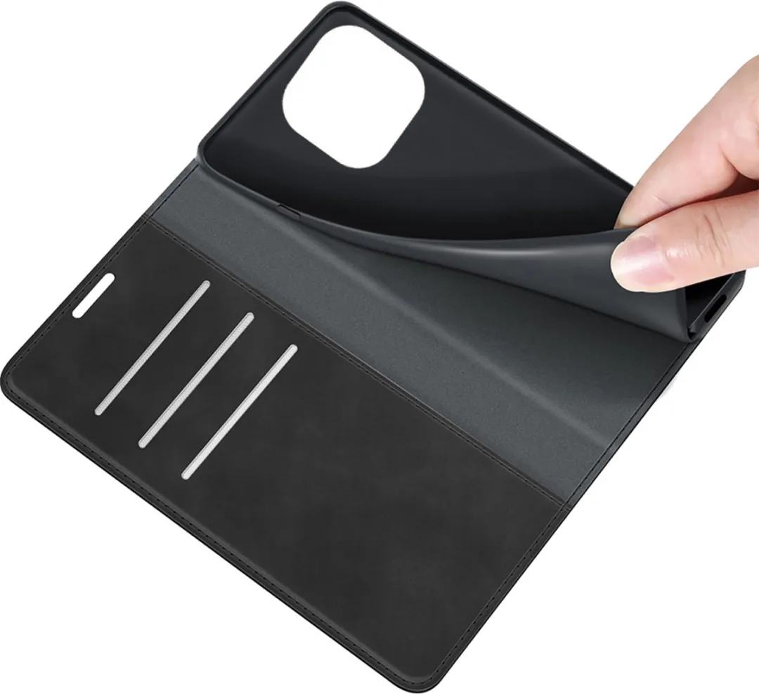 Just in Case Wallet Case Magnetic voor iPhone 14 Pro - Zwart
