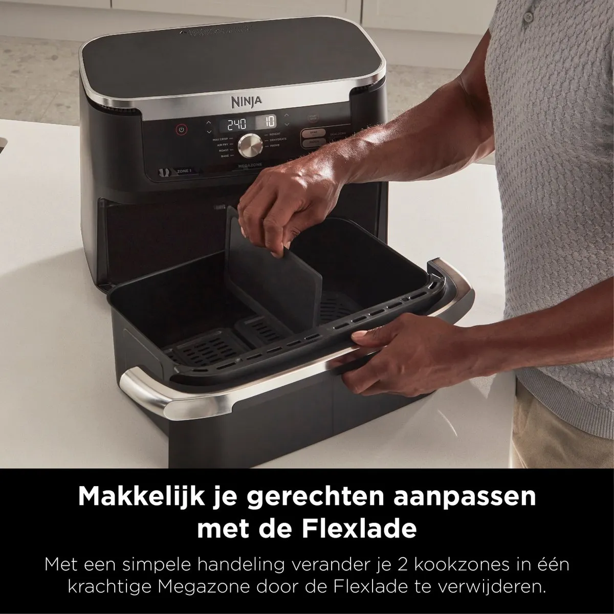 Ninja Foodi AF500EU Mega Dubbele Airfryer XXL - 10.4L - Zwart
