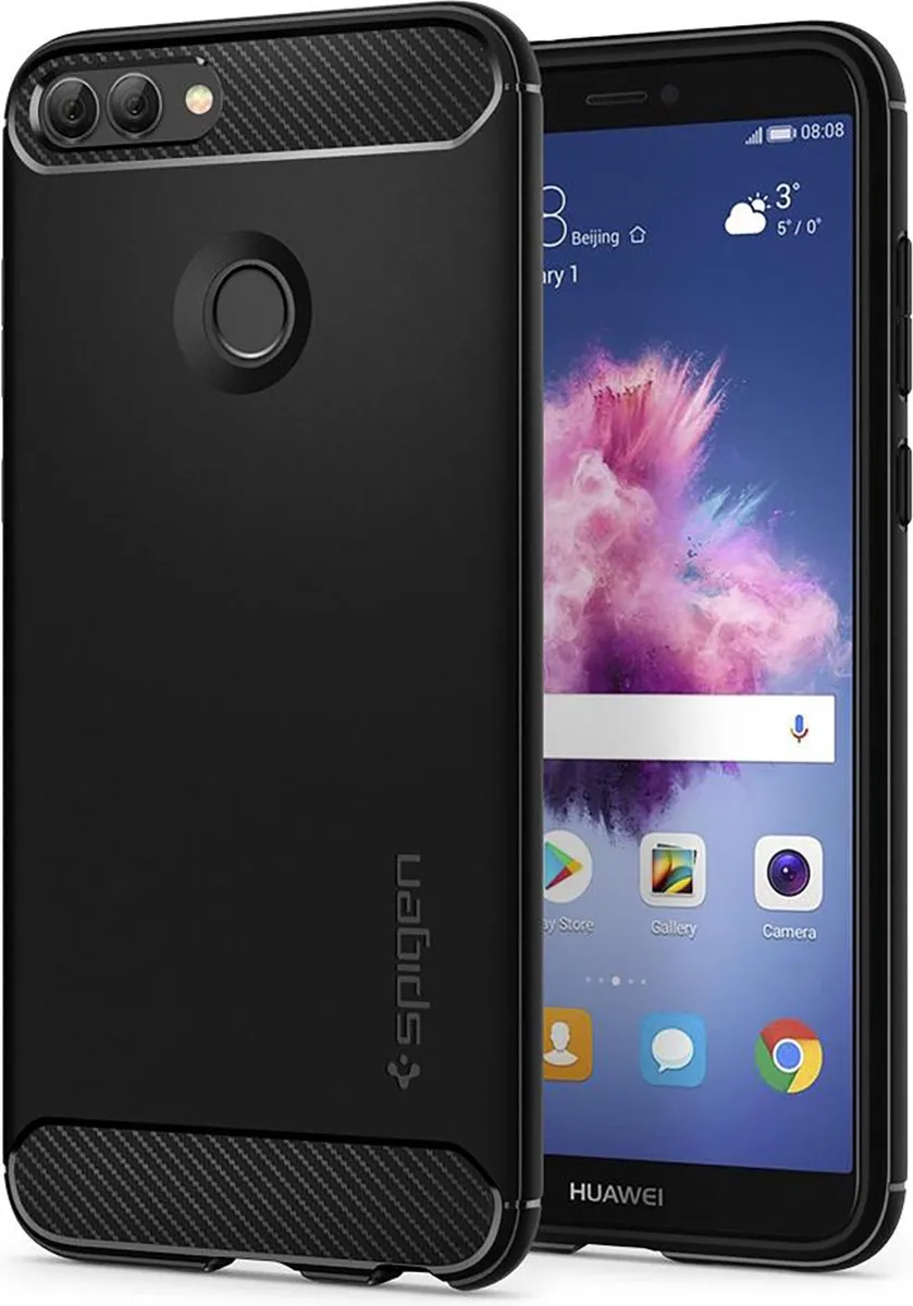 Spigen Rugged Armor L24CS23183 Hoesje - Huawei P Smart 2018 - Zwart