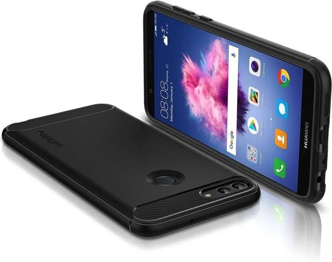 Spigen Rugged Armor L24CS23183 Hoesje - Huawei P Smart 2018 - Zwart