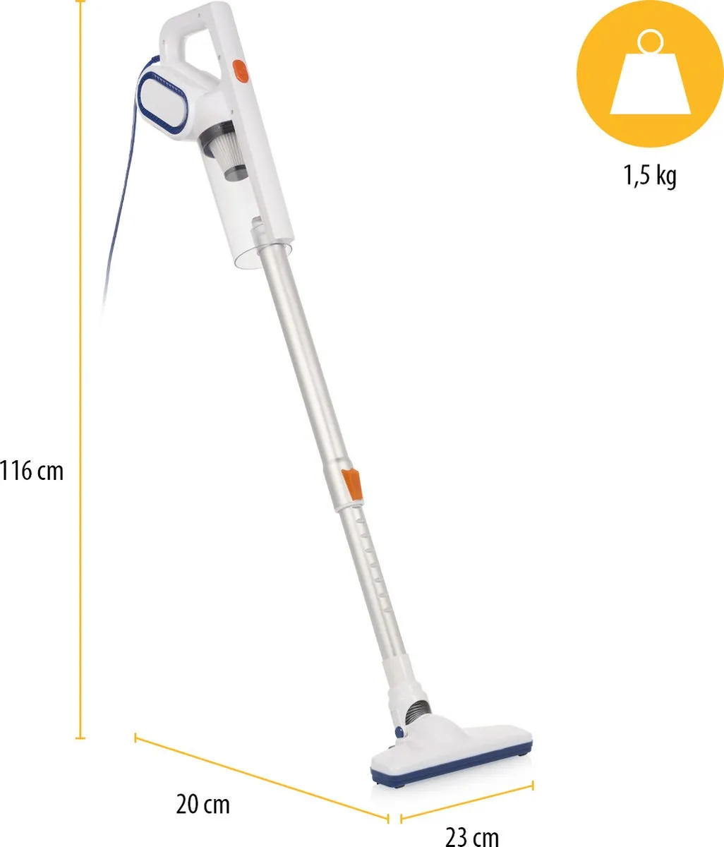Tristar SZ-2308 Steelstofzuiger 2-in-1 - 400W - Wit