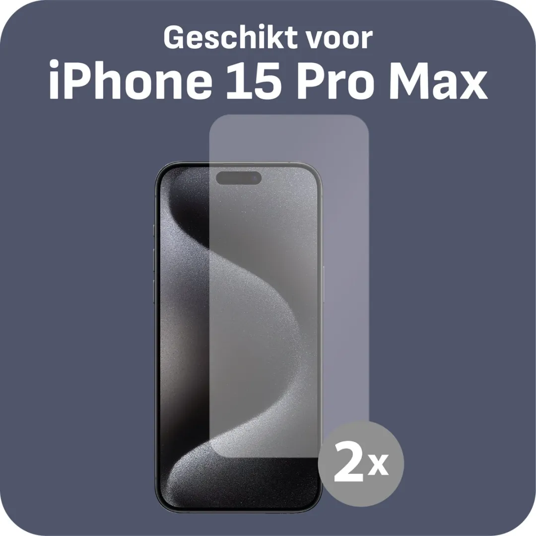 Just in Case Cazy iPhone 15 Pro Max Schermbeschermer - 2 Stuks