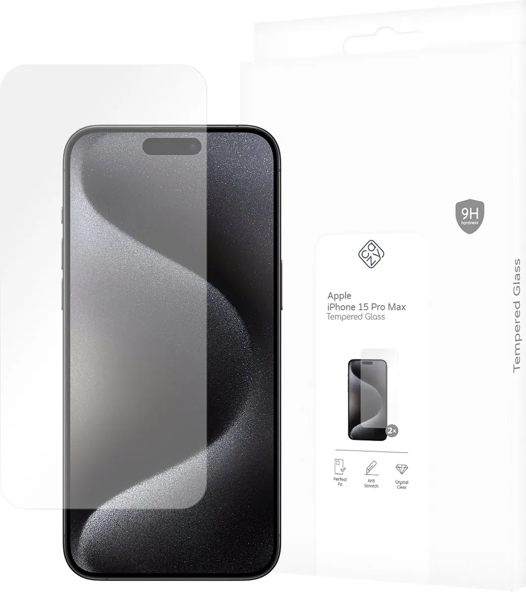 Just in Case Cazy iPhone 15 Pro Max Schermbeschermer - 2 Stuks