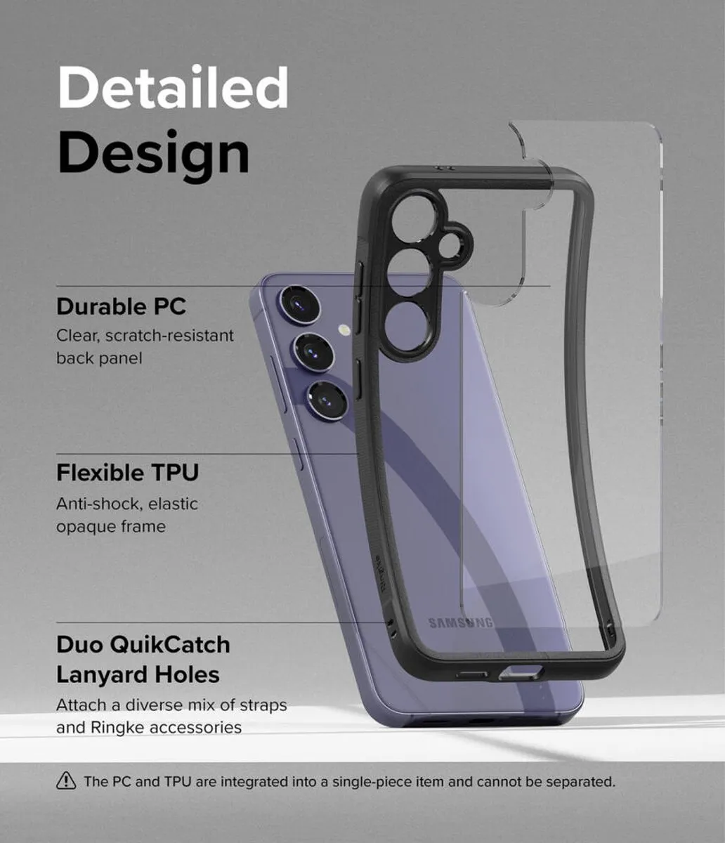 Ringke Fusion Bold Hoesje Samsung Galaxy S24 Plus - Transparant/Zwart