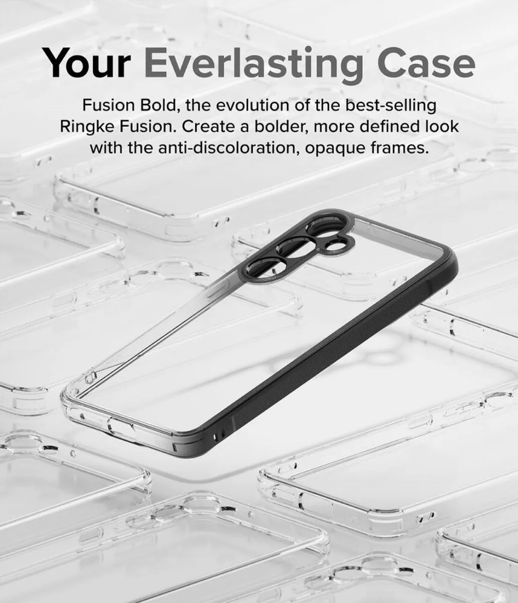 Ringke Fusion Bold Hoesje Samsung Galaxy S24 Plus - Transparant/Zwart