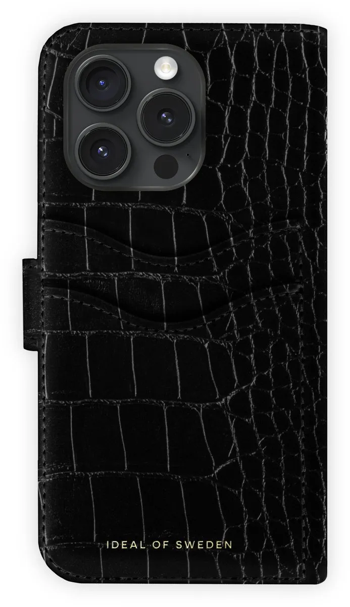 iDeal of Sweden Magnet Wallet Magsafe iPhone 16 Pro Max - 6 Pasjes - Black Croco - afbeelding 3 van 6