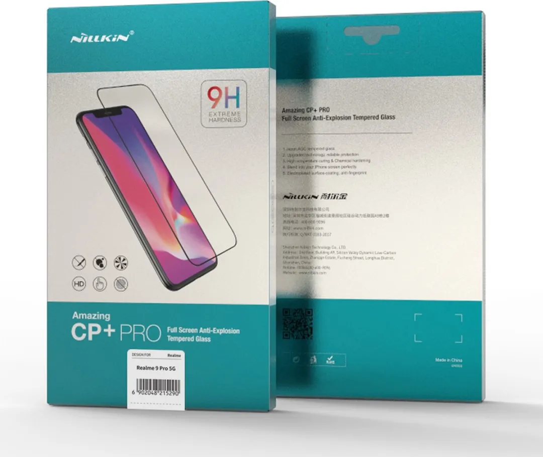 Nillkin CP+PRO 9H Gehard Glas - Realme 9 Pro - Zwart - afbeelding 2 van 6