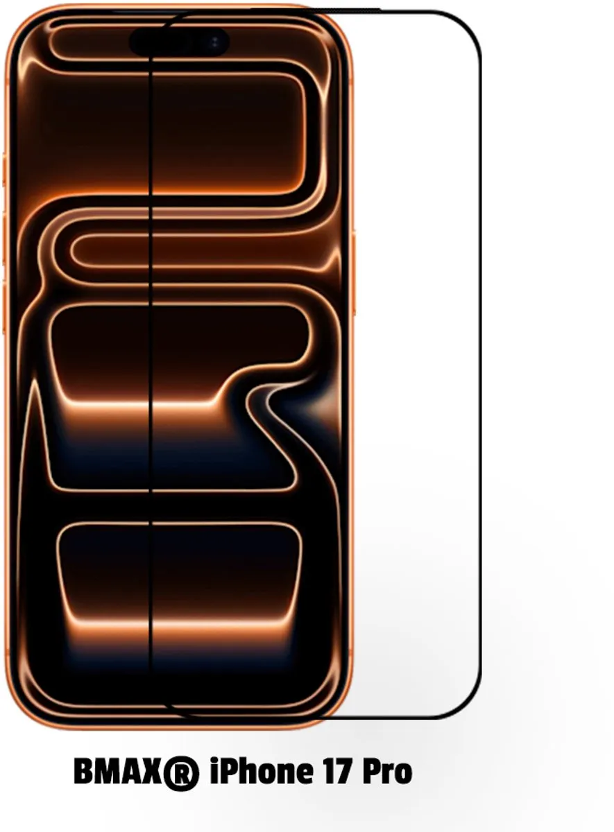 BMAX iPhone 17 Pro Full Cover Screenprotector - 2 Stuks - Zwart
