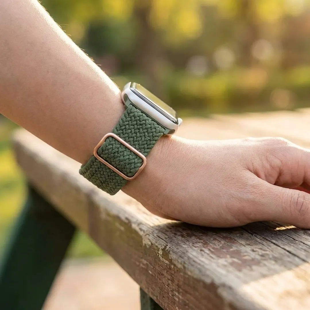NUVEX Horlogeband Apple Watch 38-42mm - Beige-Groen - 2 Stuks