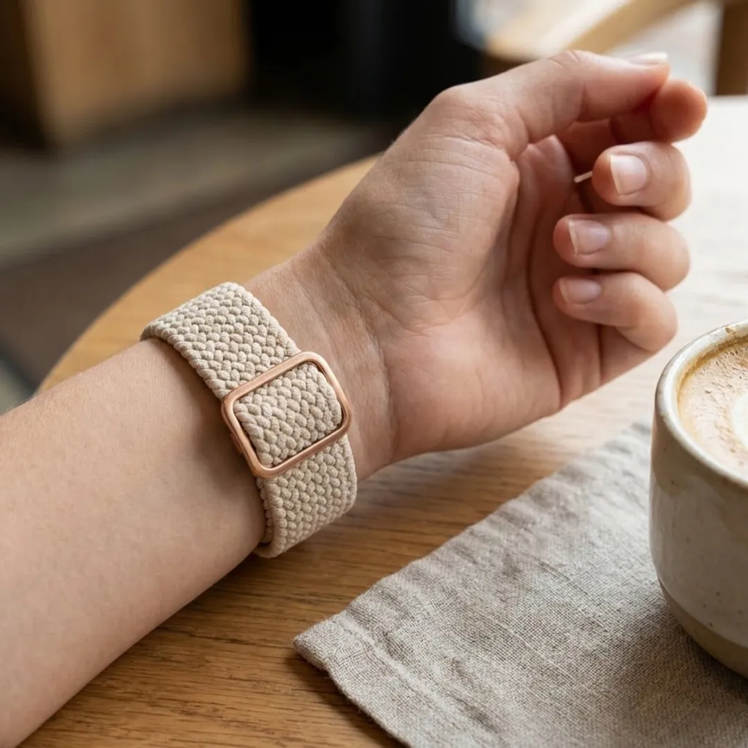 NUVEX Horlogeband Apple Watch 38-42mm - Beige-Groen - 2 Stuks