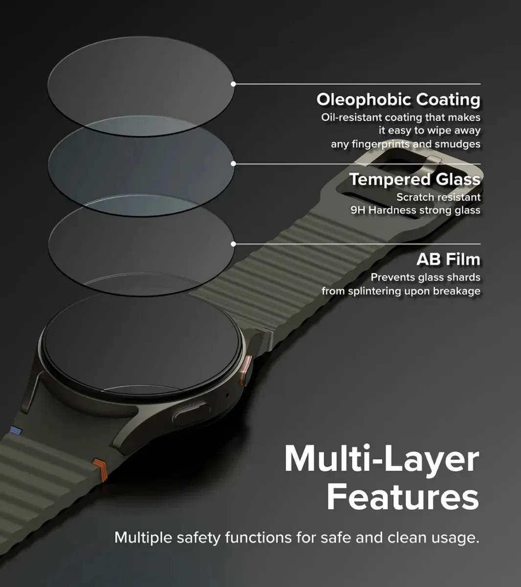 Ringke Bezel Styling + Tempered Glass Samsung Galaxy Watch 7 44mm - Zwart