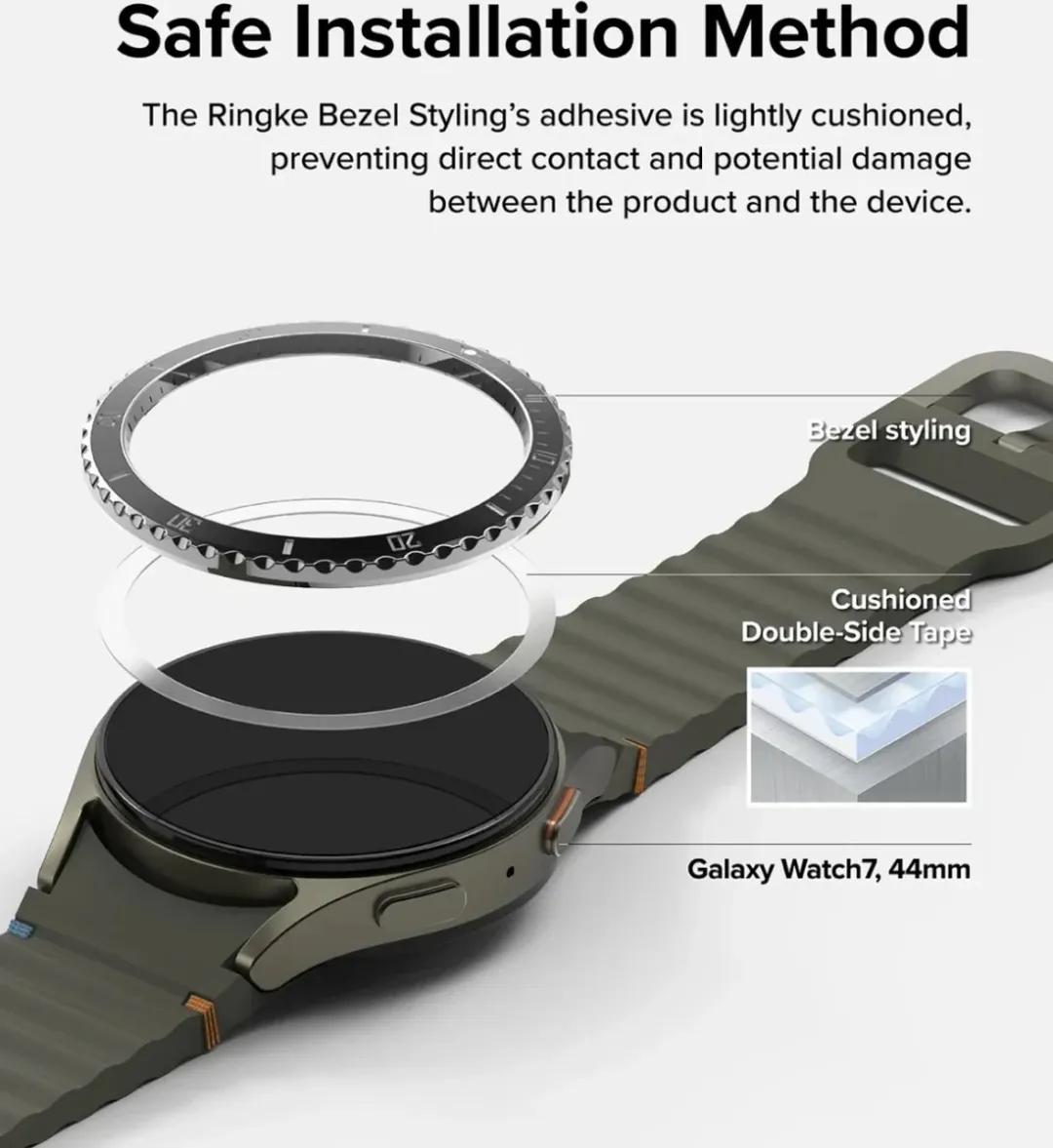 Ringke Bezel Styling + Tempered Glass Samsung Galaxy Watch 7 44mm - Zwart