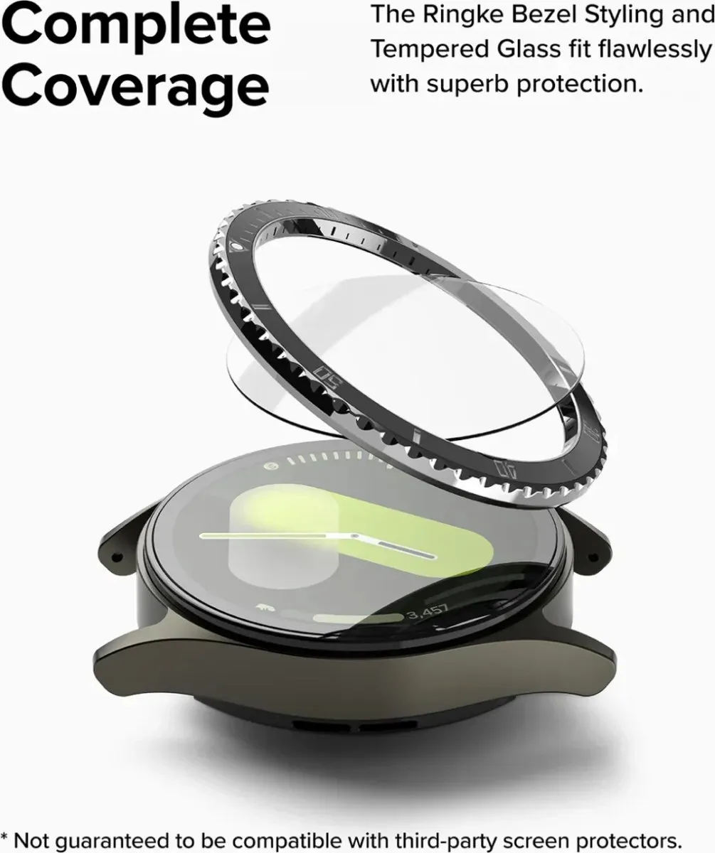 Ringke Bezel Styling + Tempered Glass Samsung Galaxy Watch 7 44mm - Zwart