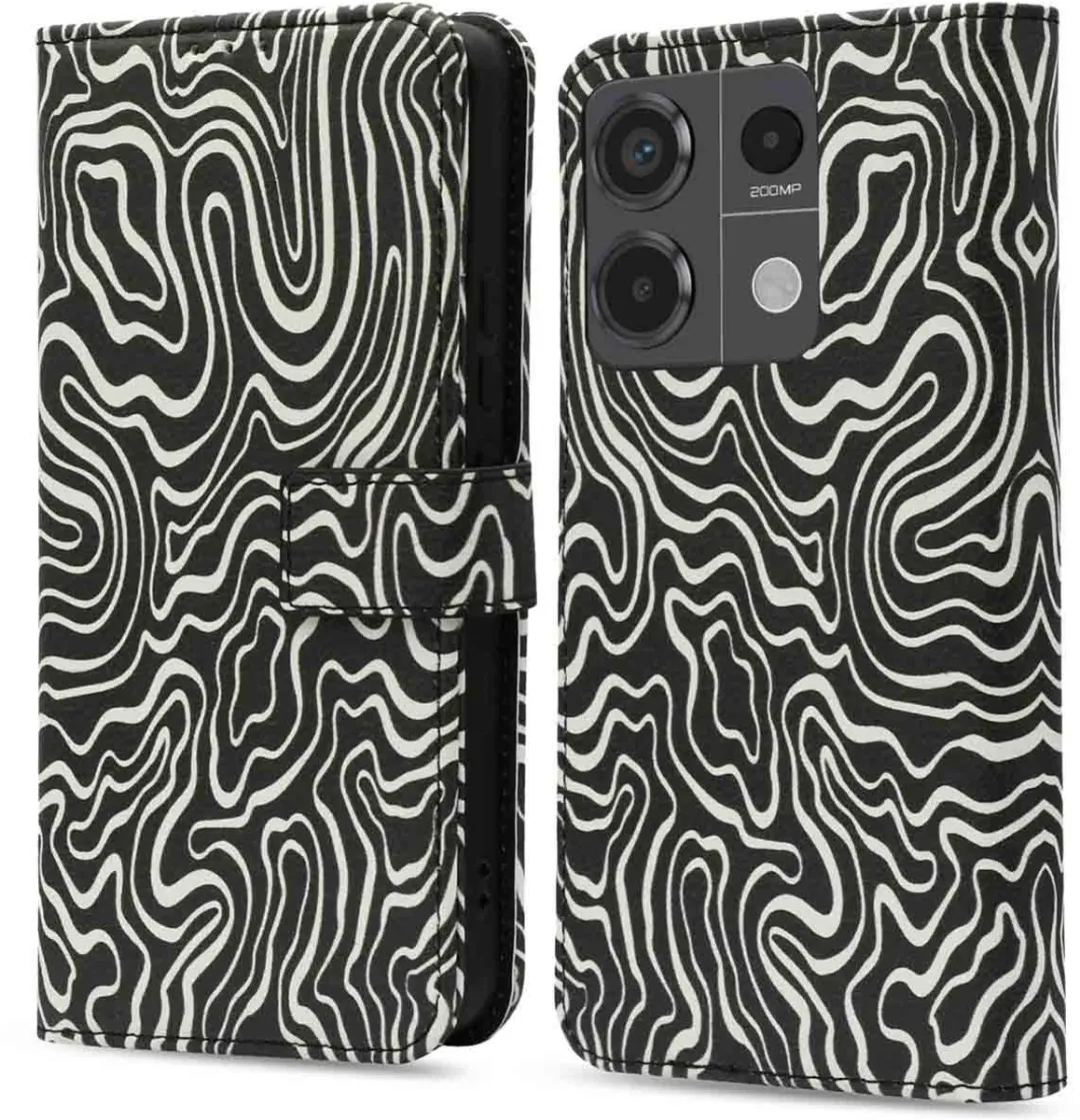 Imoshion Design Bookcase Hoesje - Xiaomi Redmi Note 13 Pro/Poco X6 - 3 Pasjes - Black And White