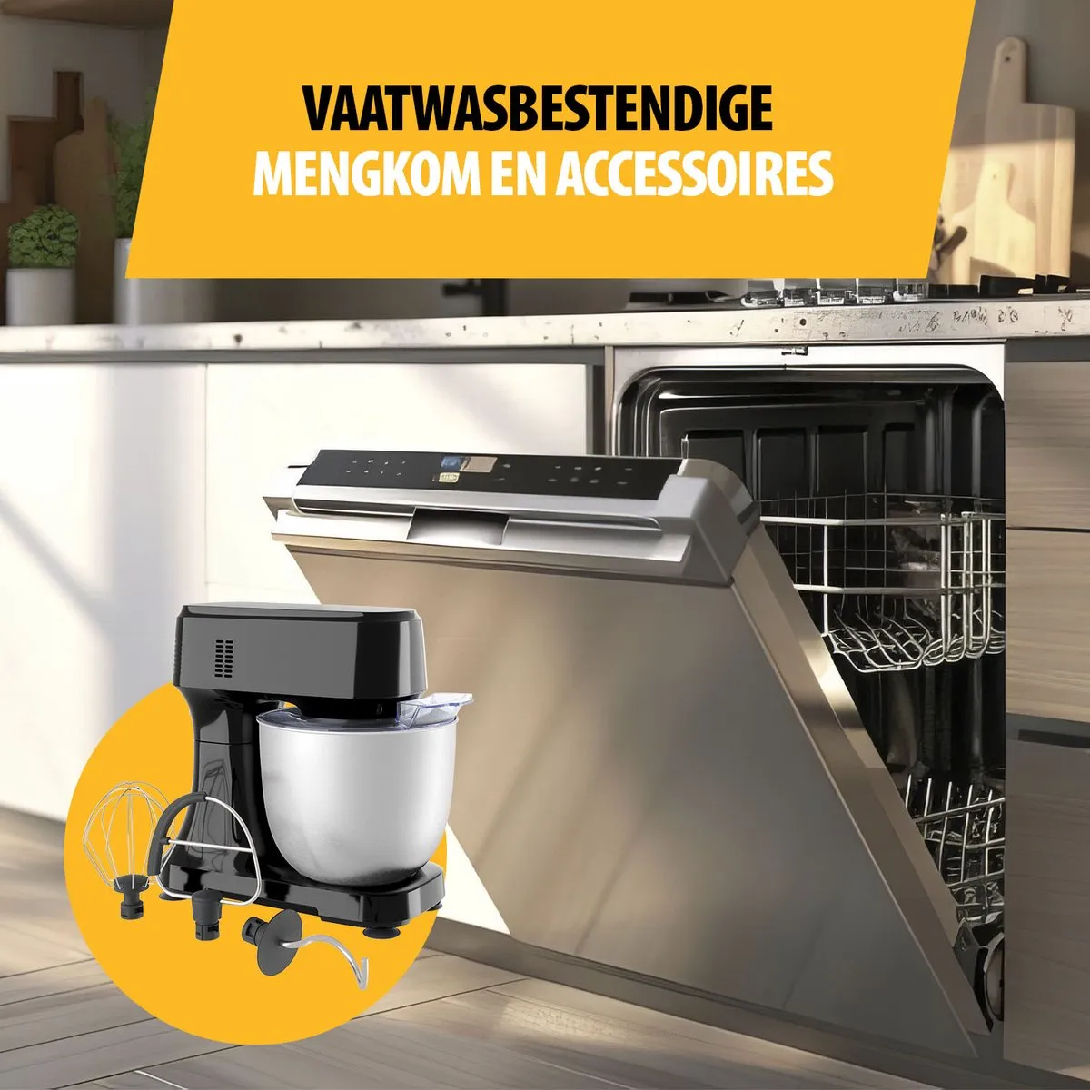 Tristar Keukenmachine 800W - 4,5L RVS Mengkom - 12 Programma's Zwart - afbeelding 6 van 6