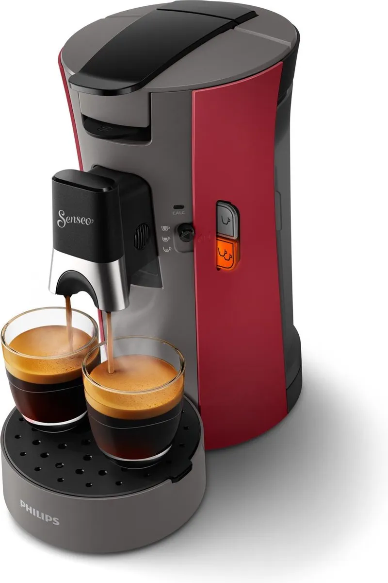 Philips Senseo Select CSA230/90 Koffiepadmachine - 2 Kopjes - Rood/Grijs - afbeelding 6 van 6