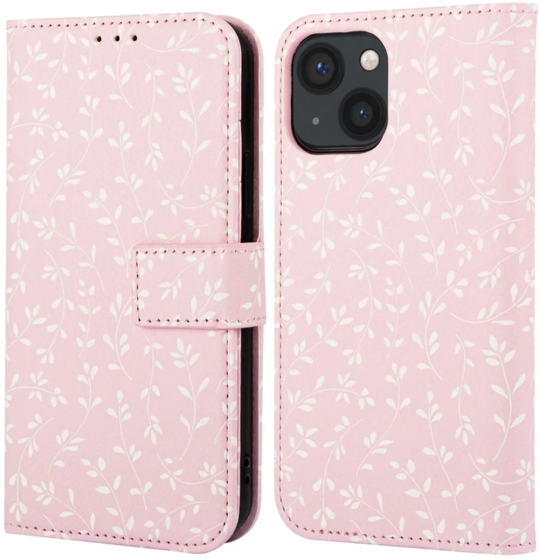 Imoshion iPhone 13 Hoesje - Pink Bazaar Flowers - 3 Pasjes