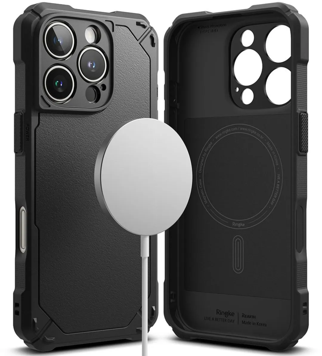 Ringke Rugged Gear Magnetic iPhone 16 Pro Hoes - Magsafe - Transparent - afbeelding 4 van 6