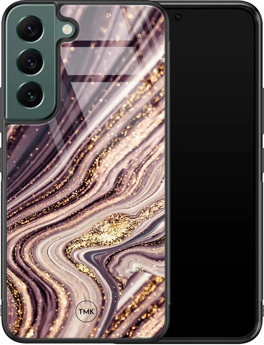 Casevibes Samsung Galaxy S22 Hoesje - Roze Marmer - TPU
