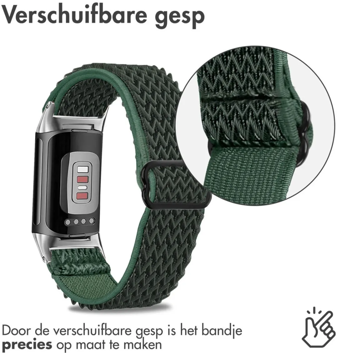 Imoshion Elastisch Nylon Bandje Fitbit Charge 5 - Groen