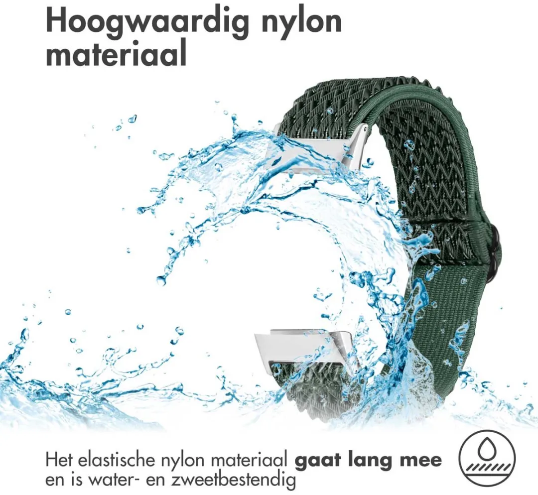 Imoshion Elastisch Nylon Bandje Fitbit Charge 5 - Groen