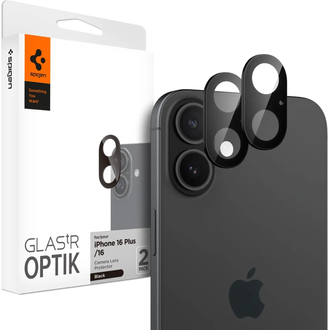 Spigen AGL07922 Camera Lens Protector - 2 Stuks - Zwart