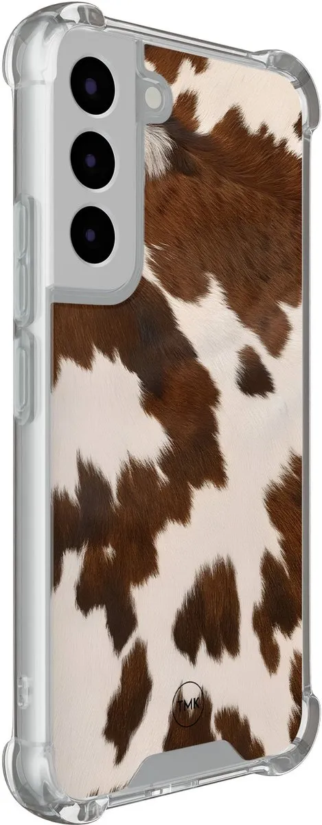 Casevibes Shockproof Hoesje Samsung Galaxy S22 - Cow Vibe - Bruin