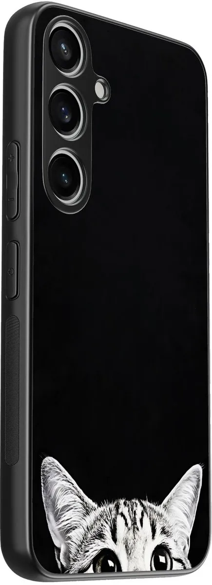 Casevibes Samsung Galaxy A35 Hoesje - Zwart - Kat Kiekeboe Print