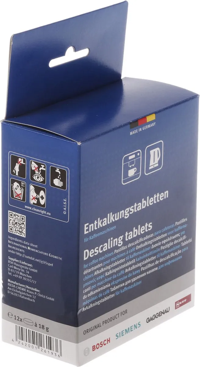 Bosch Ontkalkingstabletten TZ60002 - 12 Stuks