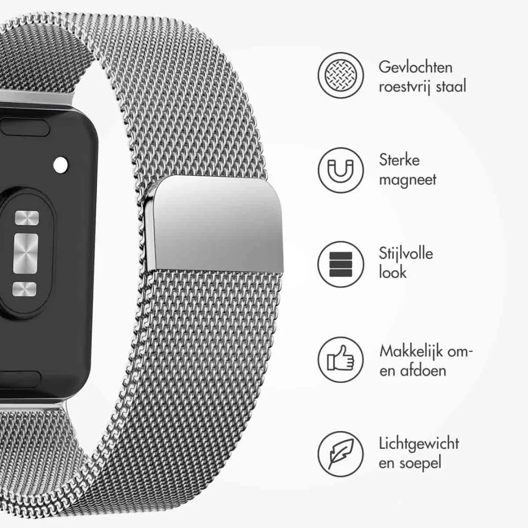 Imoshion Milanees Magnetisch Bandje Samsung Galaxy Fit 3 - Zilver