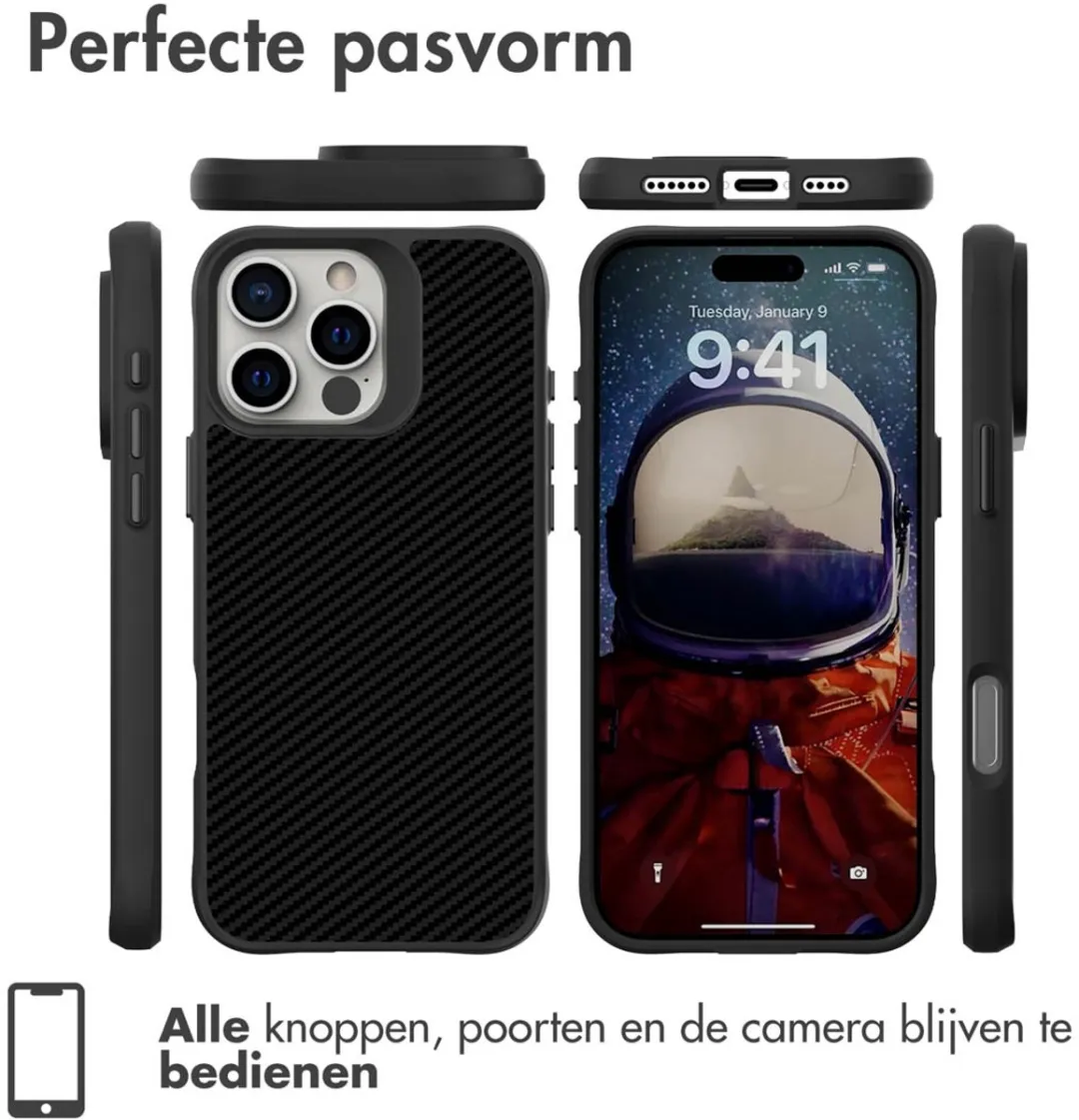 Imoshion Hybrid Carbon Hoesje iPhone 16 Pro - Zwart