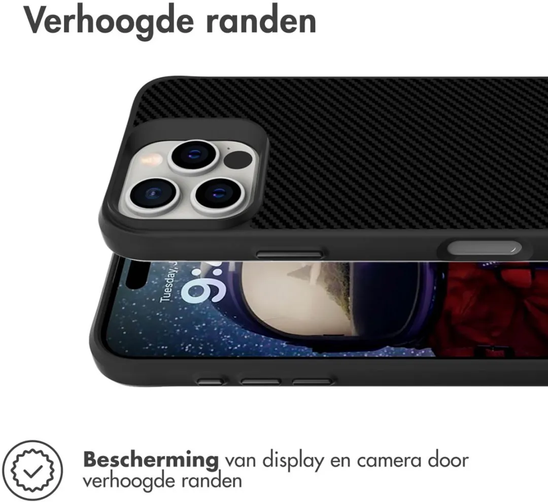 Imoshion Hybrid Carbon Hoesje iPhone 16 Pro - Zwart