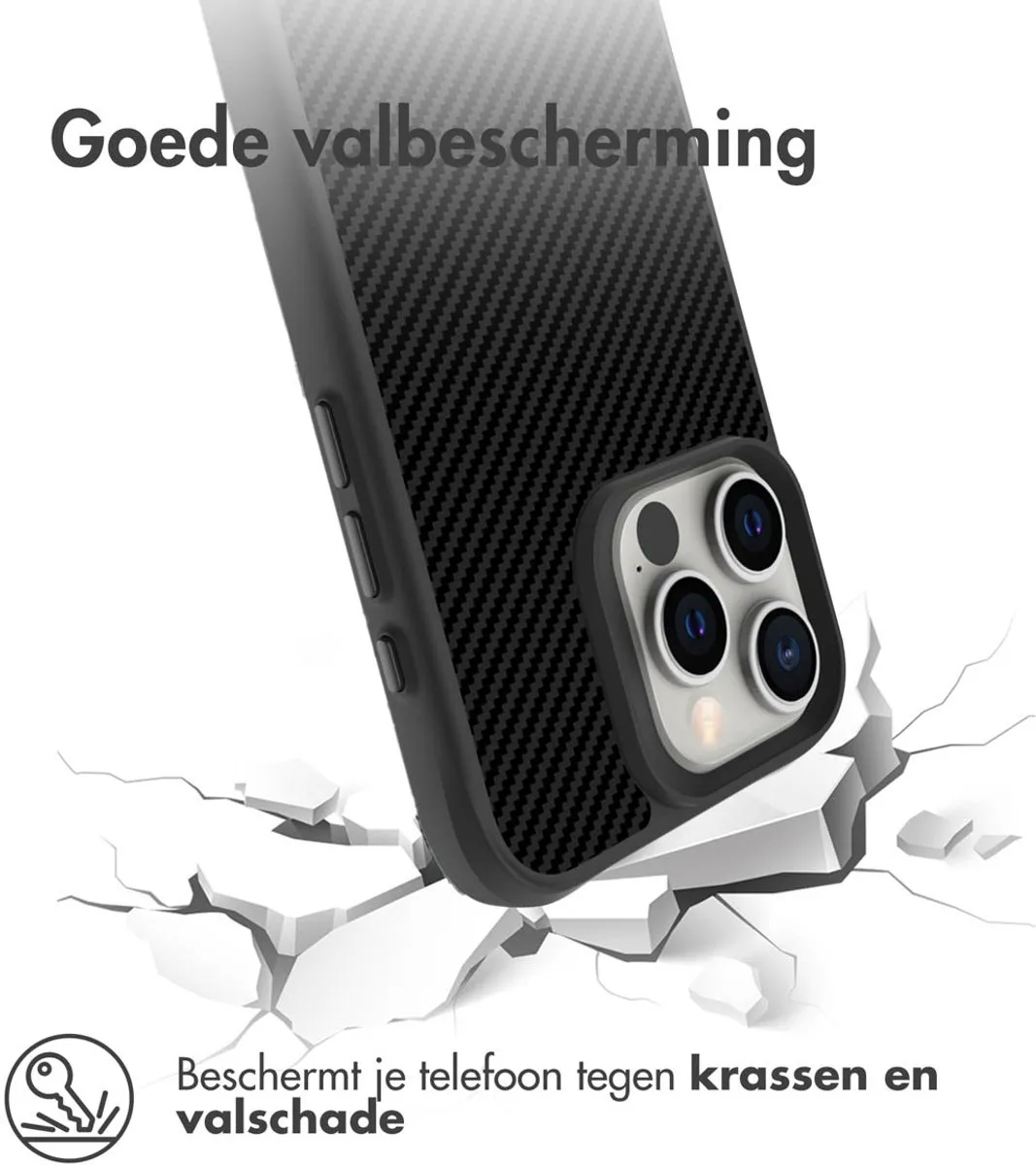 Imoshion Hybrid Carbon Hoesje iPhone 16 Pro - Zwart