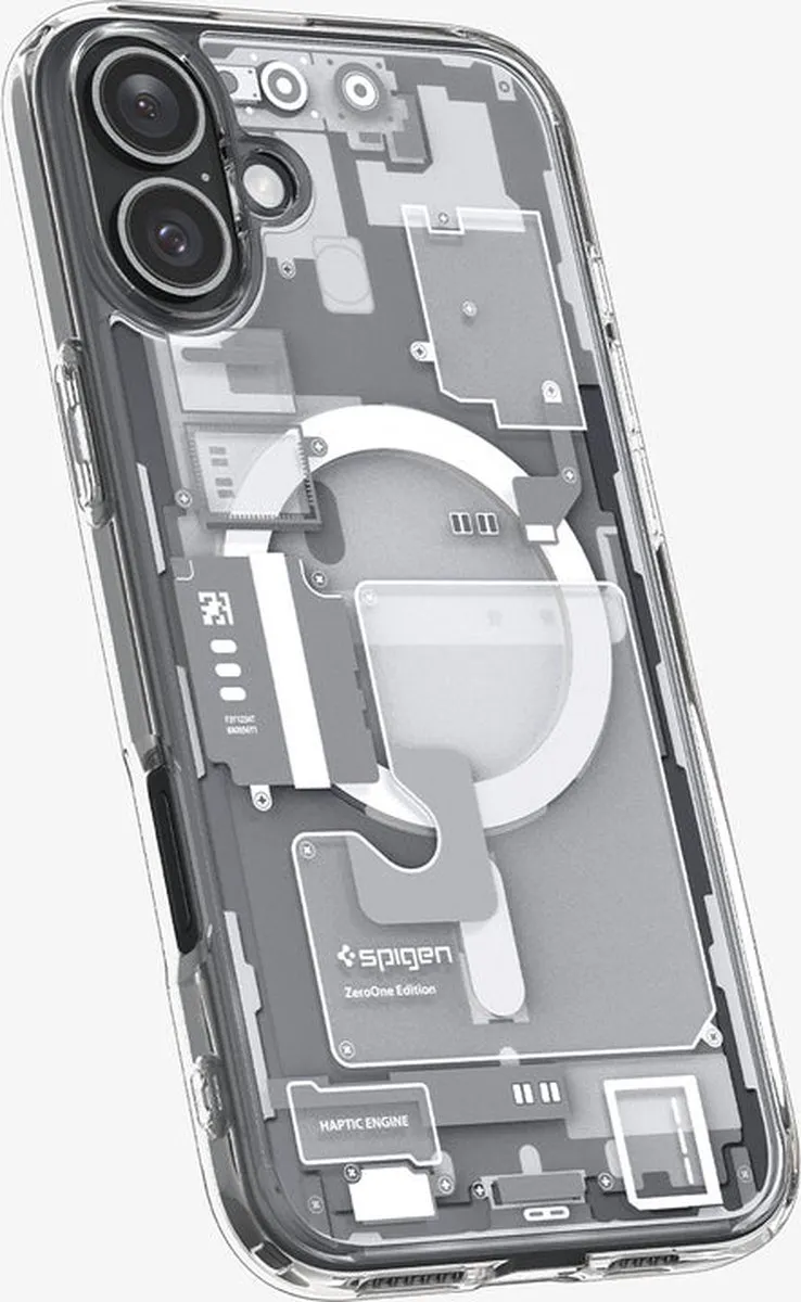 Spigen Ultra Hybrid Zero One ACS08079 iPhone 16 Plus Hoes - Transparant/Wit