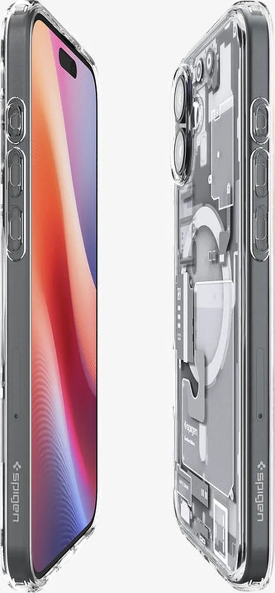 Spigen Ultra Hybrid Zero One ACS08079 iPhone 16 Plus Hoes - Transparant/Wit - afbeelding 6 van 6