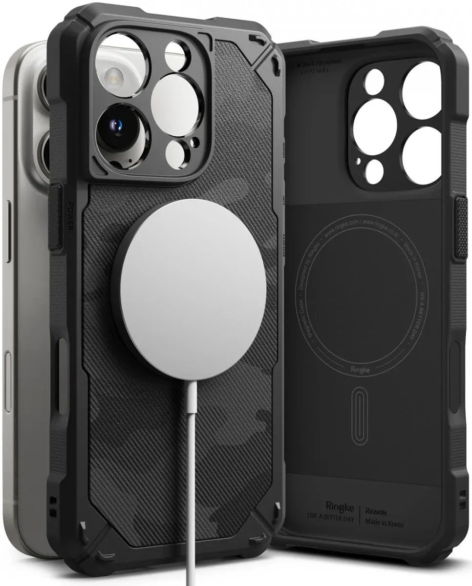 Ringke Rugged Gear Magnetic Hoesje iPhone 16 Pro Max - Camo Zwart