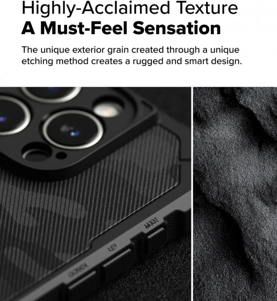 Ringke Rugged Gear Magnetic Hoesje iPhone 16 Pro Max - Camo Zwart - afbeelding 6 van 6