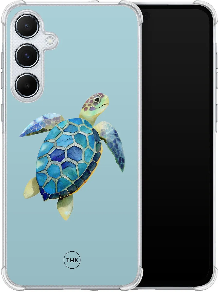 Casevibes Shockproof Hoesje Samsung Galaxy A55 - Blauw Schildpad
