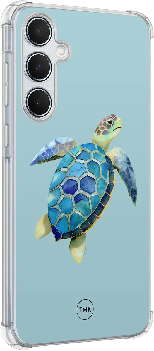 Casevibes Shockproof Hoesje Samsung Galaxy A55 - Blauw Schildpad