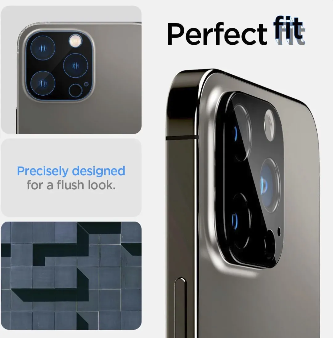 Spigen - Apple iPhone 14 Pro / 14 Pro Max camera lens screenprotector - Zwart - 2 pack