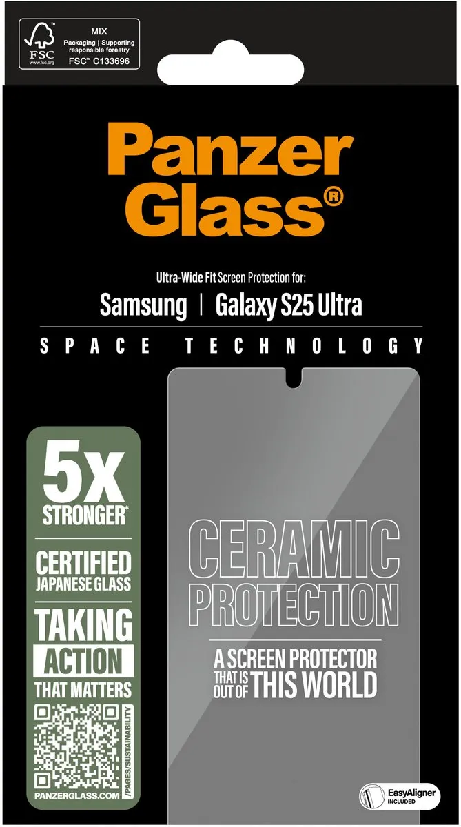 PanzerGlass Ceramic Screenprotector Samsung Galaxy S25 Ultra - 1 Stuk