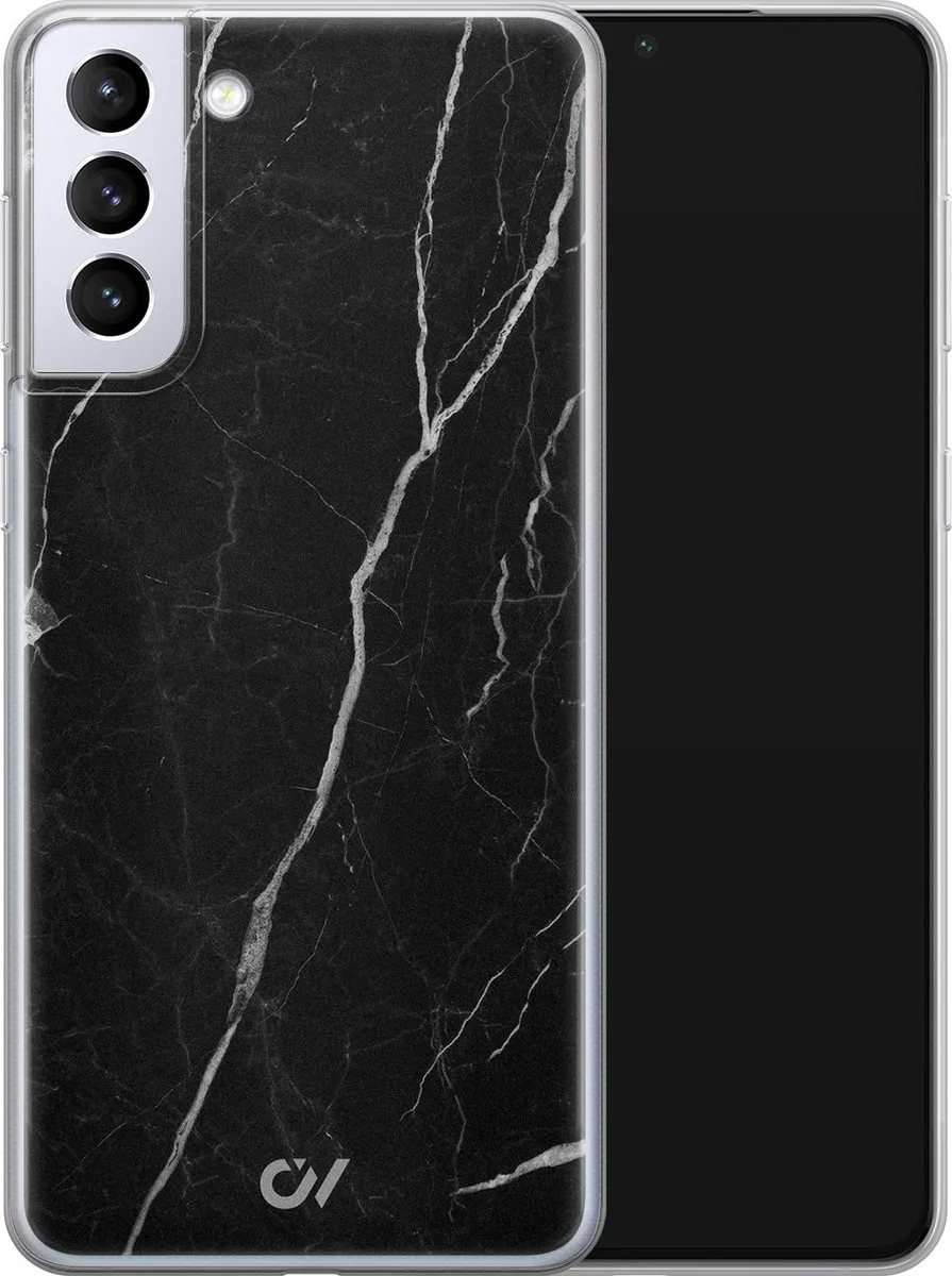 Casevibes Galaxy S21+ Hoesje Marble Noir - Zwart